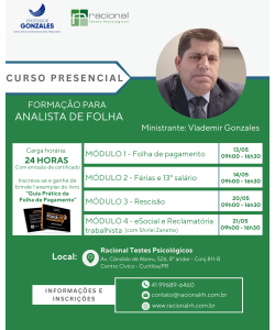 Curso presencial: Formação para Analista de Folha